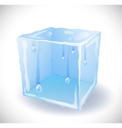 Ice cube with drops vector image