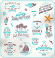 Set of travel and vacation emblems and symb vector image