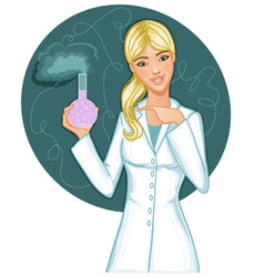 Woman with retort vector image