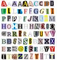 Alphabet cut out of paper vector image