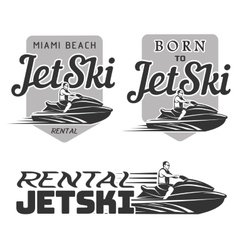 Set of Jet Ski rental born logo Set of Jet Ski rental born logo vector image