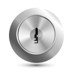 Keyhole in round lock vector image