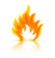 Glossy burning fire flame icon vector image