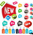 New Labels Set Isolated on White vector image