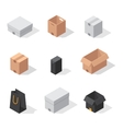 Different box icons vector image