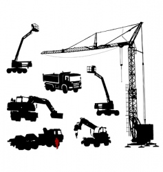 Silhouettes of machinery vector image