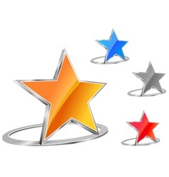 Glossy star emblem vector image