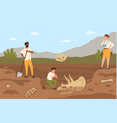 Underground Dinosaur Bones Royalty Free Vector Image