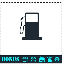 Gas station icon flat Gas station icon flat vector image