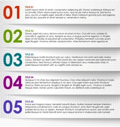 Infographics options banner numbered banner vector image