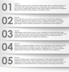 Infographics options banner numbered banner vector image