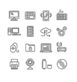 Computer Technology Outline Icon Set vector image