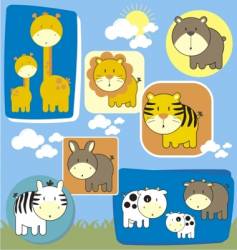 Baby animals set vector image