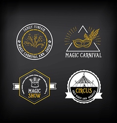 Circus and carnival vintage design label elements vector image
