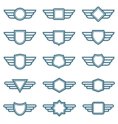 Eagle wings army badges aviation wing vector image