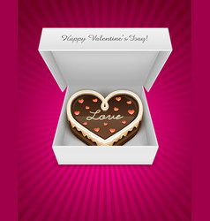 Sweet chocolate cake vector image