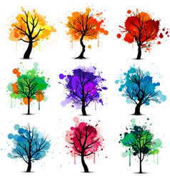 Colorful tree background vector image