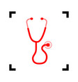 Stethoscope sign red icon Stethoscope sign red icon vector image