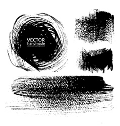 Abstract textured brush strokes on white vector image
