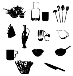 Set of kitchen utensils Set of kitchen utensils vector image
