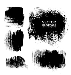 Black brush strokes on white background vector image