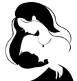 Mother silhouette with baby vector image
