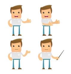 Set of funny cartoon casual man vector image