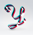 Fantasy plastic 3d glowing ribbon typeface vector image