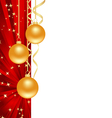 Red background with christmas decorations vector image