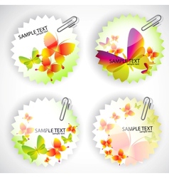 Butterflies stickers set vector image