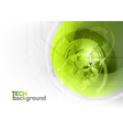 Tech background green corner round vector image