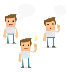 Set of funny cartoon casual man vector image