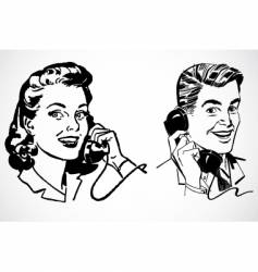 Retro phone conversation vector image