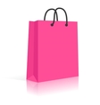 Blank Paper Shopping Bag With Rope Handles Pink vector image