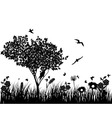 Meadow silhouettes vector image