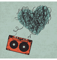 Cassette heart tangled vector image