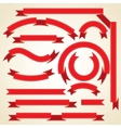 Set of curled red ribbons Set of curled red ribbons vector image