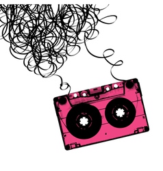 Cassette heart tangled vector image