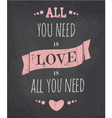 Chalkboard style Valentines Day greeting card vector image