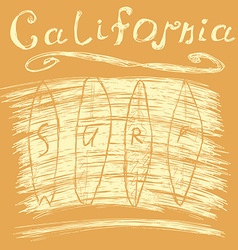 california surf typography t-shirt printing design vector image