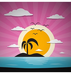 Abstract Sunset Ocean Background with Palm Abstract Sunset Ocean Background with Palm vector image
