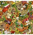 Cartoon doodles of italian cuisine seamless Cartoon doodles of italian cuisine seamless vector image