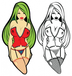 Pinup lady vector image