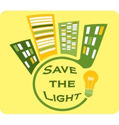 Save the light yellow sign vector image
