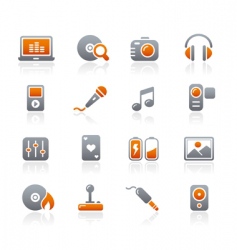 Media and entertainment icons vector image