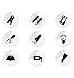 Stickers with icons vector image