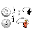 Golf equipment and players vector image