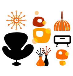 Retro furniture vector image