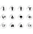 Stickers with icons vector image