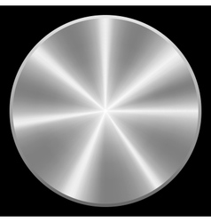 Realistic brushed metal button eps10 Isolated vector image